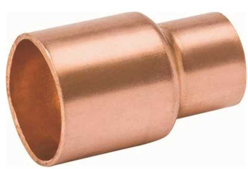 1" X 3/8" COPPER REDUCING COUPLING W/ ROLLED TUBE STOP C X C