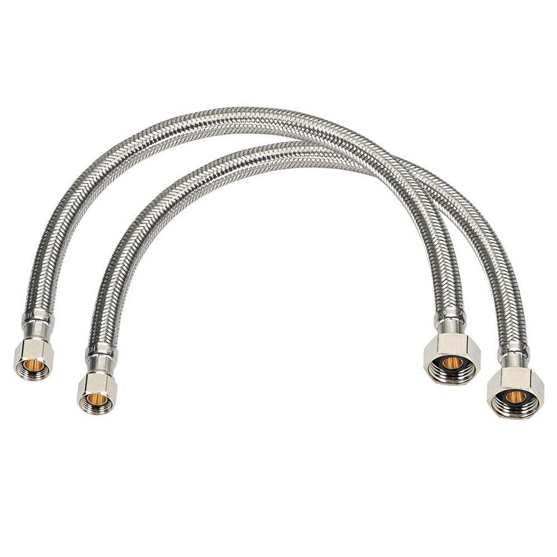1/2" FIP X 3/8" COMP X 30" Braided Stainless Steel Lavatory Supply