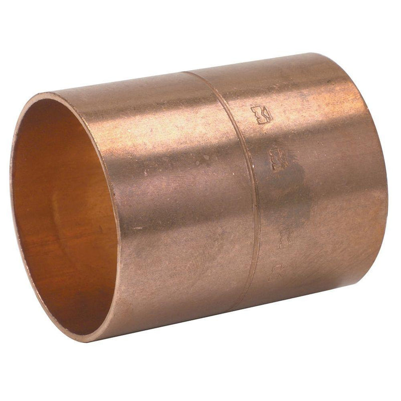 7/8" COPPER COUPLING W/ ROLLED TUBE STOP C X C
