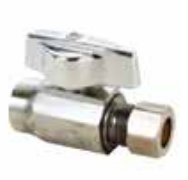 1/2" SWT X 3/8" COMP "STRAIGHT" 1/4 TURN WATER SUPPLY STOP VALVE